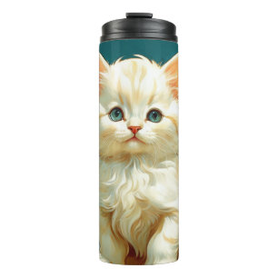 Garrafa Térmica Alphonse Mucha Art Nouveau White Cat