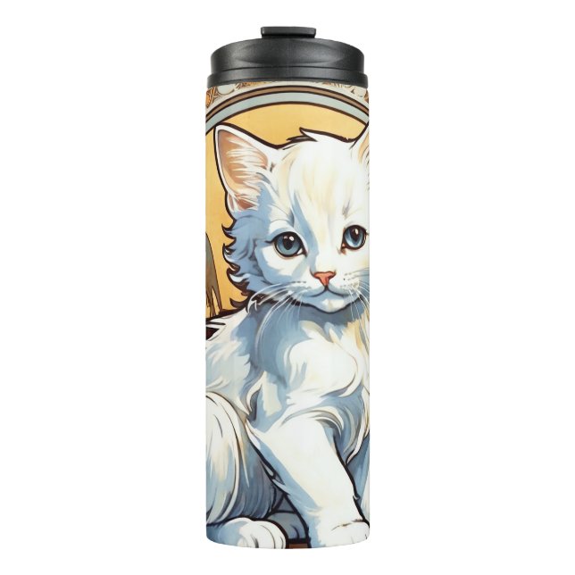 Garrafa Térmica Alphonse Mucha Style Cat (Frente)