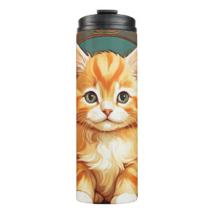 Garrafa Térmica Alphonse Mucha Style Orange Cat
