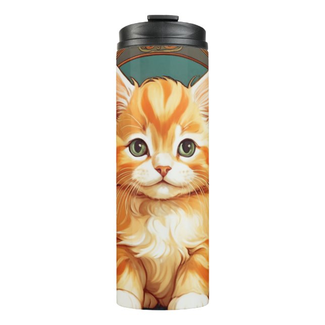 Garrafa Térmica Alphonse Mucha Style Orange Cat (Frente)