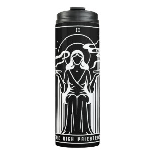 Garrafa Térmica Alta Sacerdotisa do Tarot Feminina Fumando Maconha