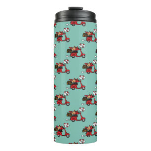 Garrafa Térmica Amantes de Cardinal Vermelho no Patinete