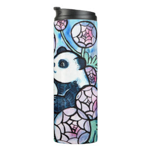 Garrafa Térmica Amantes de Flores Roxas de Urso Panda
