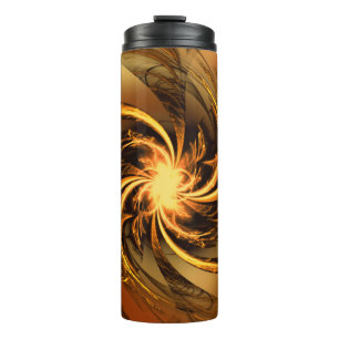Garrafa Térmica Amarelo brilhante torcido Fractal Tumbler Térmico