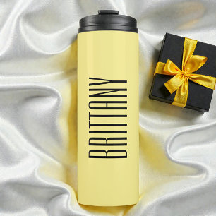 Garrafa Térmica Amarelo Minimalista Damas de Honra Personalizado N