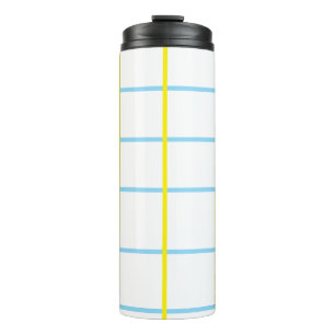 Garrafa Térmica Amarelo Unisex, Branco Azul