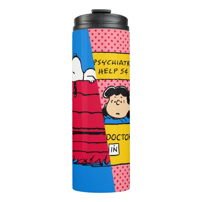 Garrafa Térmica Amendoins | Snoopy & Lucy Half & Half (Frente)