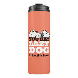 Garrafa Térmica Amendoins   Snoopy Você Diz Preguiçoso Como Se Fos