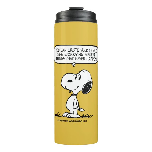 Garrafa Térmica Amendoins | Snoopy, você não aguenta sua vida inte (Frente)