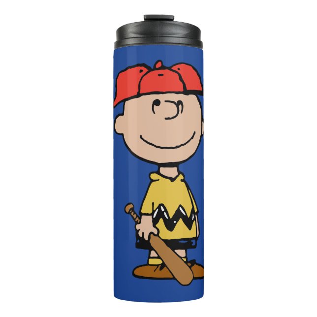 Garrafa Térmica Amendoins | Sorriso Charlie Brown Baseball (Frente)