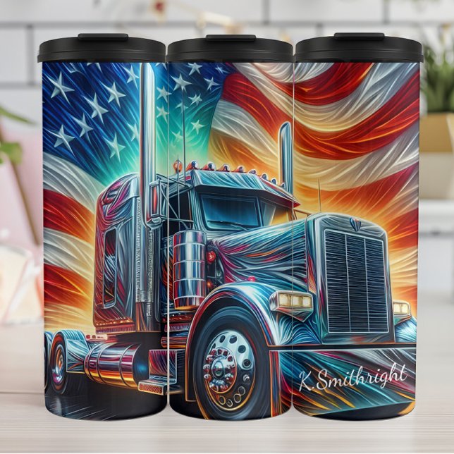 Garrafa Térmica American Flag Truck Chrome Energy (Criador carregado)