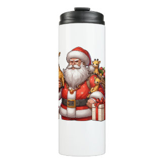 Garrafa Térmica American Santa Claus segurando Girafa presente Nat