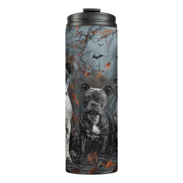 Garrafa Térmica American Staffordshire Halloween Night Dogggy (Frente)