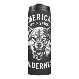 Garrafa Térmica American Wolf Spirit Wilderness T-Shirt