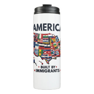 Garrafa Térmica Americano Construído por Imigrantes Patriótico Ame