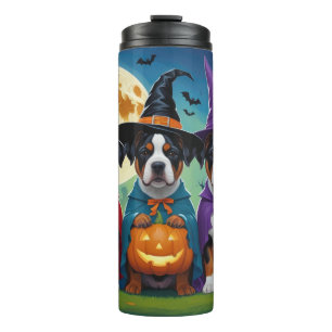 Garrafa Térmica Americano Staffordshire Dog Pumpkin Halloween Engr