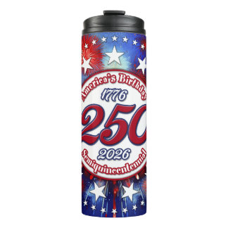 Garrafa Térmica America's Birthday Semiquin Graphic Fireworks Wh