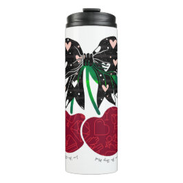 Garrafa Térmica Amo cereja muito fruta engraçado