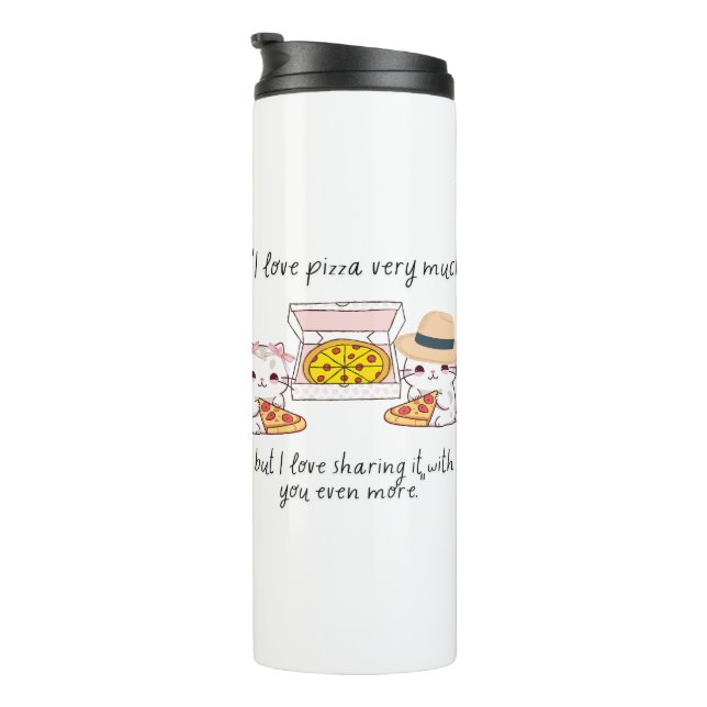 GARRAFA TÉRMICA AMO PIZZA MUITO, GATOS (Rotação à direita)