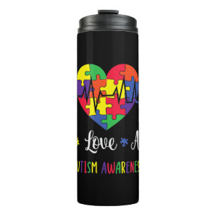 Garrafa Térmica Amor ao Vivo Aceite Autismo Sensibilização Mãe,
