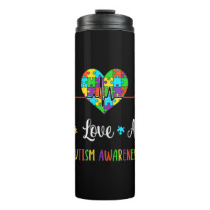 Garrafa Térmica Amor ao Vivo Aceite Autismo Sensibilização Mãe,