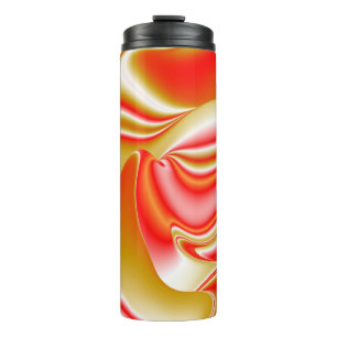 Garrafa Térmica Amor e Abstrato 3D Rainbowart Dourado