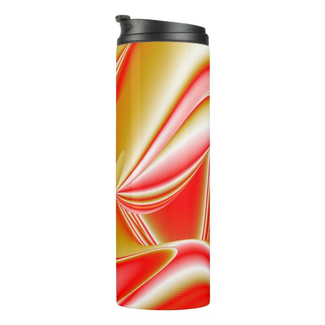 Garrafa Térmica Amor e Abstrato 3D Rainbowart Dourado (Rotação à direita)