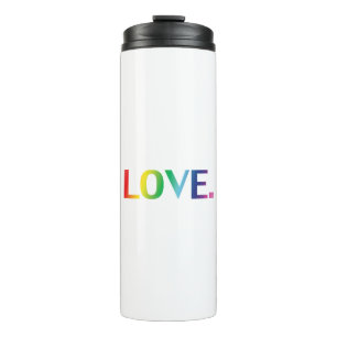 Garrafa Térmica Amor, orgulho lgbt lgbtq gay quedas cores do arco-