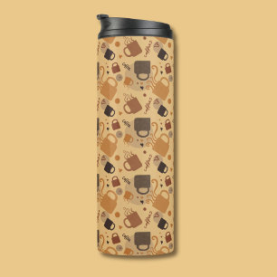 Garrafa Térmica Amor Russo ao Café - Padrões de Mug e Coração