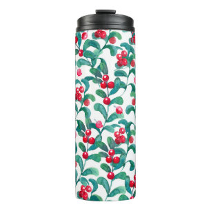 Garrafa Térmica Amoras silvestres de cor aquosa, padrão sem costur
