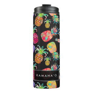 Garrafa Térmica Ananases da Aloha da PixDezines/Fundo DIY