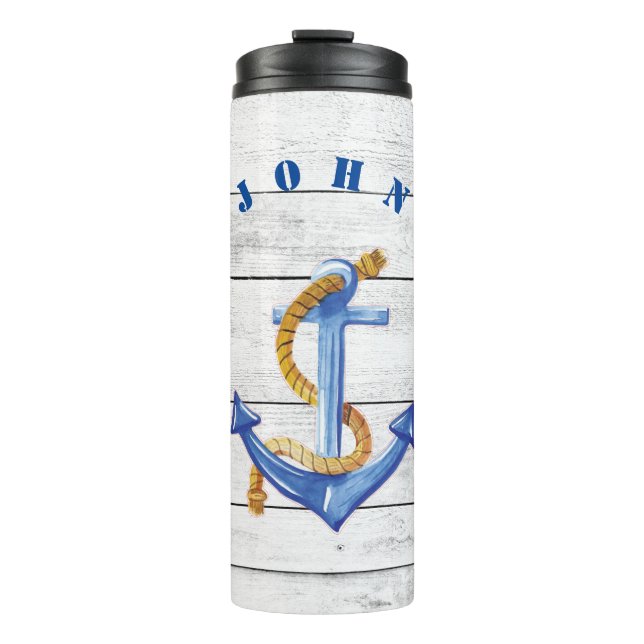 Garrafa Térmica Âncora de navios divertidos personalizada (Frente)