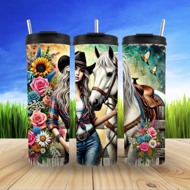 Garrafa Térmica Andando Livre no outono (Criador carregado)