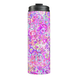 Garrafa Térmica Anéis de pinks coloridos e muito mais