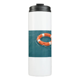 Garrafa Térmica Anel de boia salva-vidas laranja