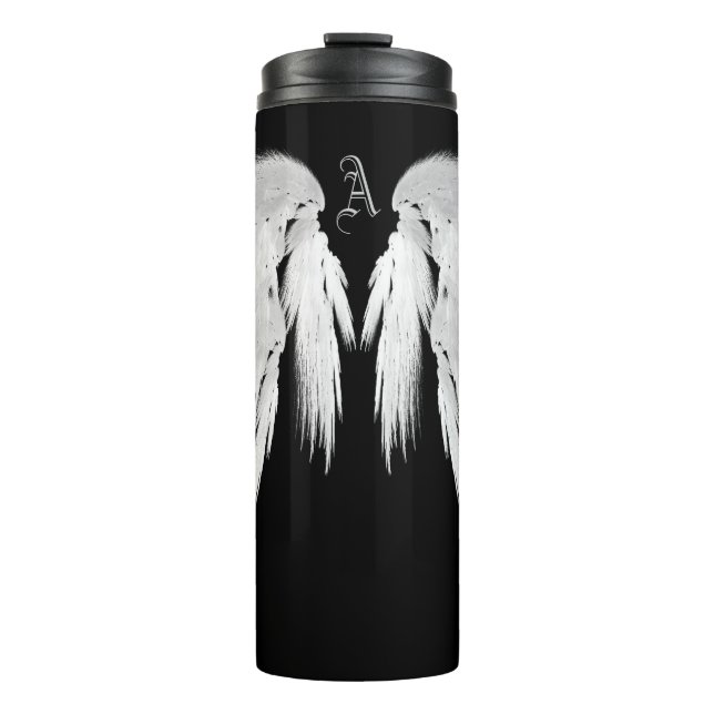 Garrafa Térmica ANGEL WINGS - Monograma personalizado preto (Frente)