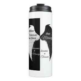 Garrafa Térmica Angel Wings preto e branco