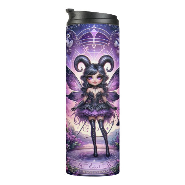 Garrafa Térmica Angelina Purple Fairy Scorpio Horns Zodiac (Rotação à direita)