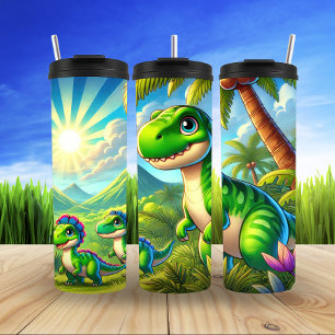 Garrafa Térmica Animação Dinossauros Diversão da Selva