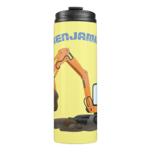 Garrafa Térmica Animador de escavação laranja-branca