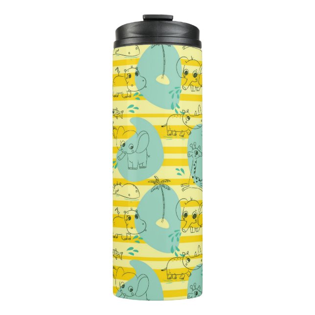 Garrafa Térmica Animais bonitos que jogam com água 2 (Frente)