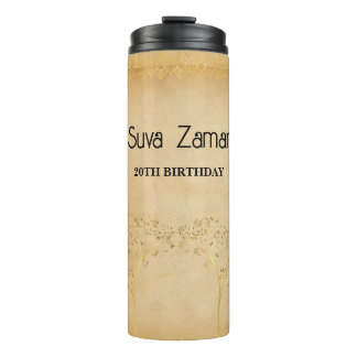 Garrafa Térmica Aniversário de 20 anos Cinza Simples Elegante