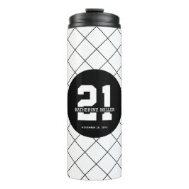 Garrafa Térmica Aniversário de 21 anos personalizado moderno e ele