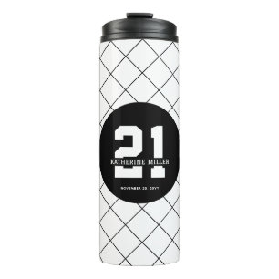 Garrafa Térmica Aniversário de 21 anos personalizado moderno e ele