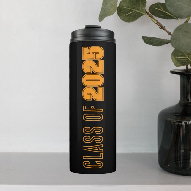 Garrafa Térmica Ano de Classe das Cores Escolares Negras e Laranja (In Situ)