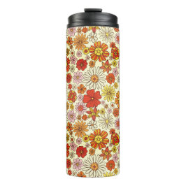 Garrafa Térmica Anos setenta floral quente inspirado