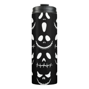 Garrafa Térmica Antecedentes de Halloween. Padrão sem costura com 