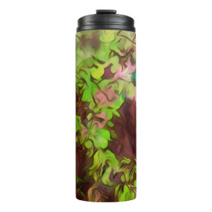 Garrafa Térmica Antiga Árvore Espessa Ramifica Verde e Mágica Roxa