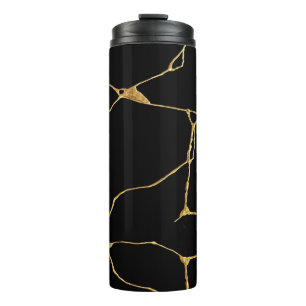 Garrafa Térmica Antigo Kintsukuroi Dourado Negro