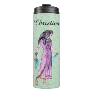 Garrafa Térmica Antiguamente Egito Senhora Dourada Vestido Roxo